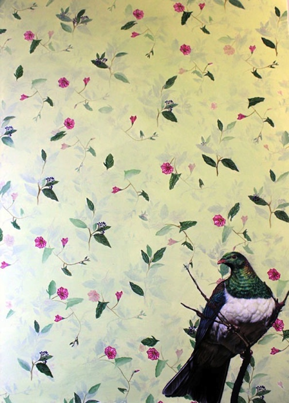 Kate Beatty | NZ Wood Pigeon| oil on board |120 x 90 | McAtamney Gallery and Design Store | Geraldine NZ